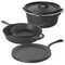 Cast Iron 5-Piece Cookware Set with Griddle, Skillets and Dutch Oven for Home Cooking